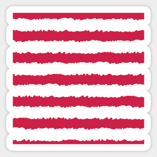 wobbly red stripes Sticker
